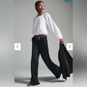 Maeve anthropology puffy Poplin Bubble Blouse white size 1x